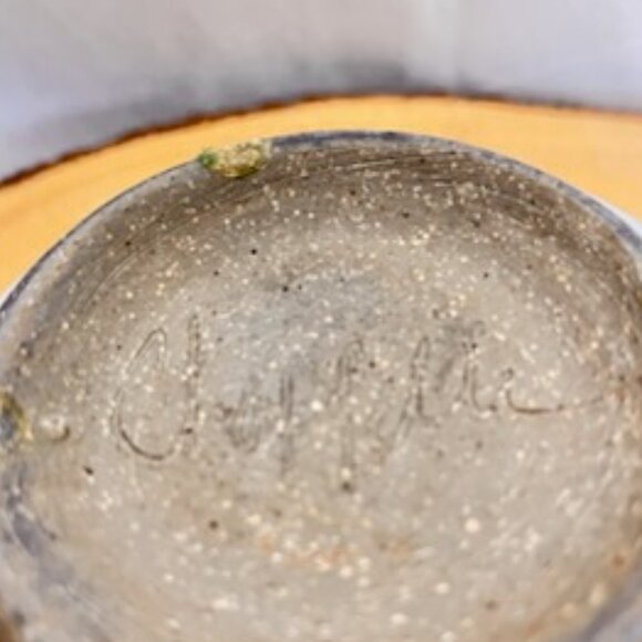 Art Pottery Bowl Askew Abstract Floral Handmade - Signed - Picture 5 of 6